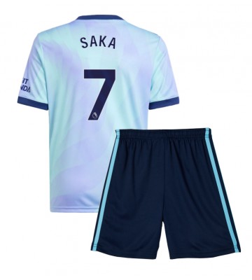 Arsenal Bukayo Saka #7 Tercera Equipación Niños 2024-25 Manga Corta (+ Pantalones cortos)